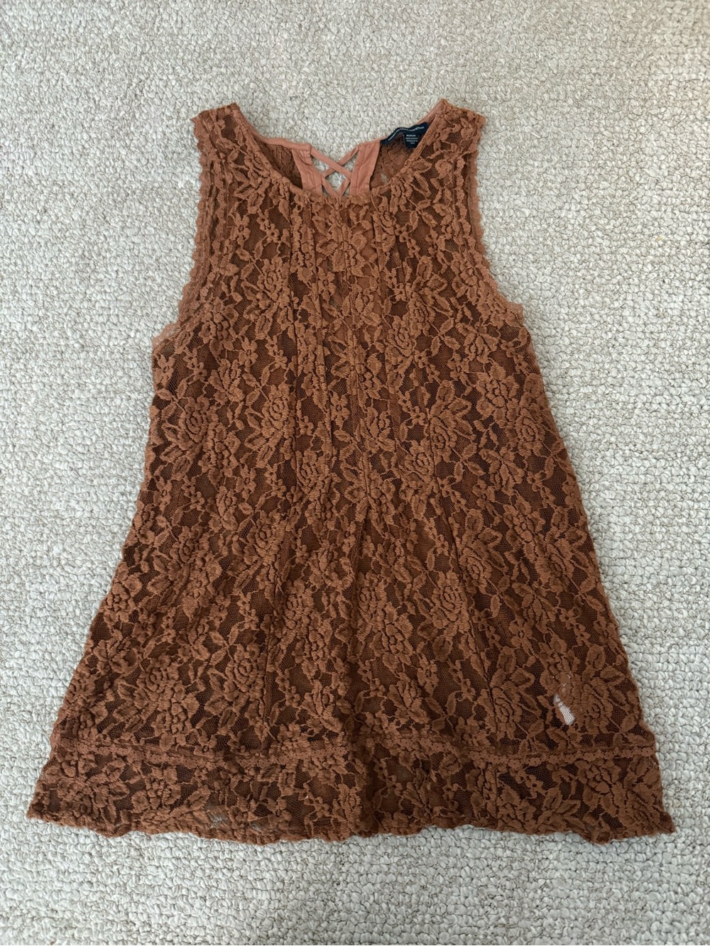 American Eagle Outfitters Sleeveless Lace Camisole - Rust Brown